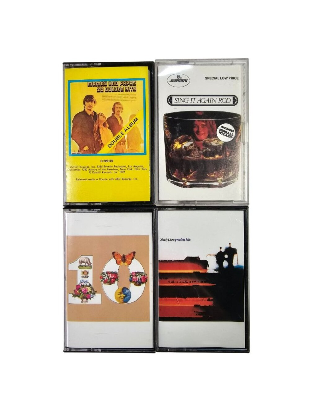 Cassette Tape Lot of 4: Mamas & Papas Rod Stewart Steely Dan Peter Paul & Mary
